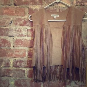 Crazy Soft Faux Suede Fringe Vest